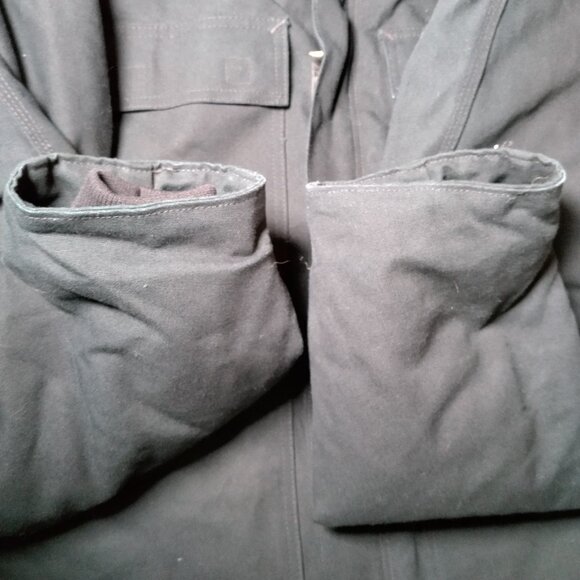 Carhartt Jacket Men 2X Black Canvas Barn Chore Corduroy Collar Hooded Work USA - Picture 10 of 16